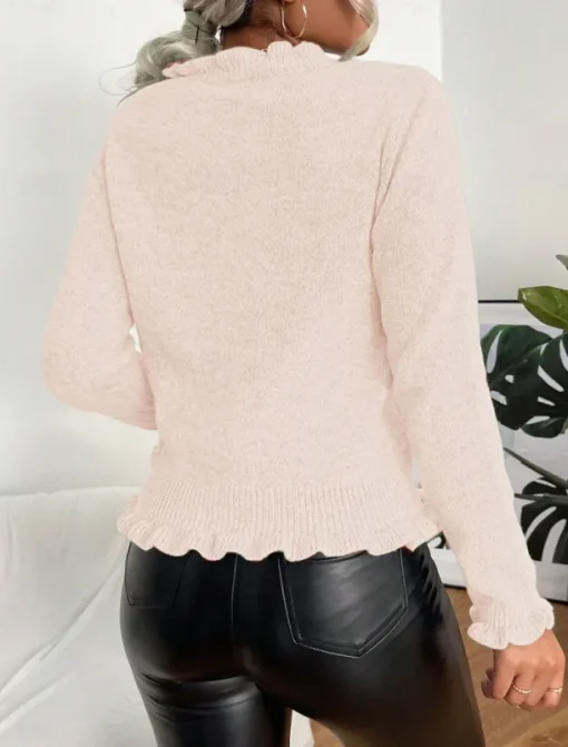 Women's Sweater Cardigan Casual Soft Pure Color Ribbed V Neck Buttons Knitted Long Sleeve Regular Tops Knit Outdoor Daily Weekend Pink Brown Fall Winter