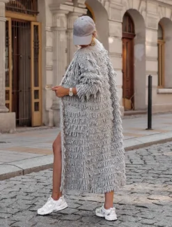 Women's Sweater Cardigan Casual Soft Pure Color Ribbed Open Front Tassel Knitted Long Sleeve Long Tops Knit Outdoor Daily Weekend Black Khaki Fall Winter