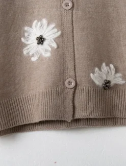 Women's Sweater Cardigan Casual Soft Floral Ribbed V Neck Buttons Knitted Long Sleeve Regular Tops Knit Outdoor Daily Weekend Red Green Fall Winter