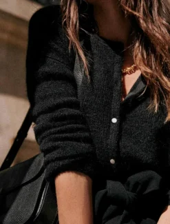 Women's Sweater Cardigan Elegant Fashion Streetwear Pure Color Crew Neck Pocket Buttons Knitted Long Sleeve Regular Tops Knit Outdoor Daily Weekend Black Blue Fall Winter