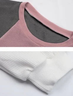 Women's Sweater Casual Soft Plaid Waffle Crew Neck Knitted Long Sleeve Regular Tops Knit Outdoor Daily Weekend Dark Gray Fall Winter