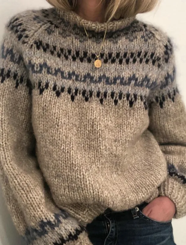 Women's Sweater Casual Soft Geometric Ribbed Turtleneck Knitted Long Sleeve Regular Tops Knit Outdoor Daily Weekend Khaki Gray Fall Winter