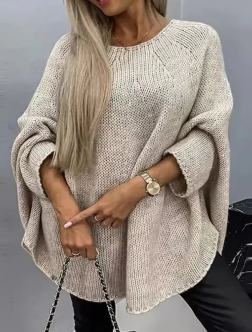 Women's Sweater Casual Soft Pure Color Chunky Crew Neck Knitted Long Sleeve Regular Tops Knit Outdoor Daily Weekend White Pink Fall Winter