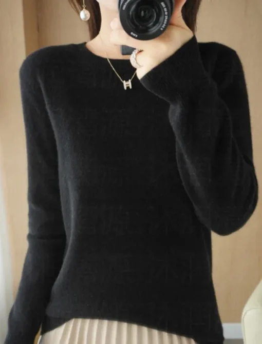 Women's Sweater Casual Soft Pure Color Ribbed Crew Neck Knitted Long Sleeve Regular Tops Knit Outdoor Daily Weekend Black Red Fall Winter