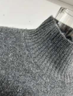 Women's Sweater Co-ords Sweater Set Casual Soft Pure Color Ribbed Turtleneck Split Knitted Long Sleeve Regular Tops Knit Outdoor Daily Weekend Khaki Dark Gray Fall Winter