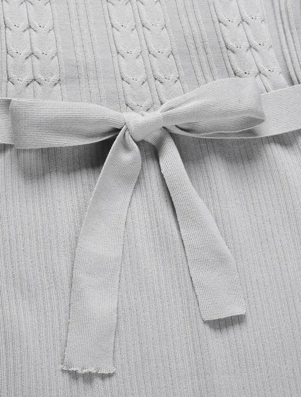 Women's Sweater Dress Knit Dress Jumper Dress Midi Dress Knitwear Fashion Daily Pure Color Outdoor Daily Vacation Going out Crew Neck Long Sleeve Tie Front Ruched 2023 Regular Fit Black Red Green S M