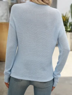 Women's Sweater Pullover Sweater Jumper Casual Soft Pure Color Ribbed Crew Neck Knitted Long Sleeve Regular Tops Knit Outdoor Daily Weekend Black Green Fall Winter