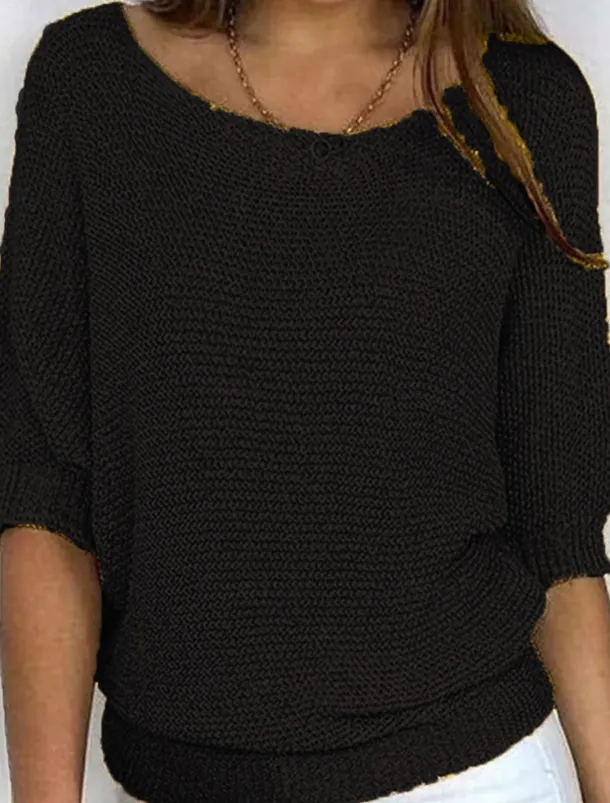 Women's Sweater Pullover Sweater Jumper Casual Soft Pure Color Ribbed V Neck Knitted Long Sleeve Regular Tops Knit Outdoor Daily Weekend Black White Fall Winter