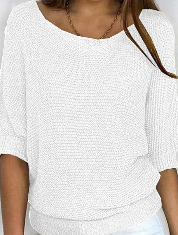 Women's Sweater Pullover Sweater Jumper Casual Soft Pure Color Ribbed V Neck Knitted Long Sleeve Regular Tops Knit Outdoor Daily Weekend Black White Fall Winter