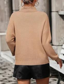 Women's Sweater Pullover Sweater Jumper Casual Sweater Casual Soft Solid Color Ribbed V Neck Tassel Knitted Long Sleeve Regular Tops Knit Outdoor Daily Weekend Blue Khaki Fall Winter