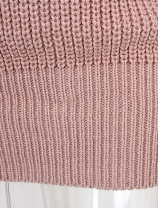 Women's Sweater Sweater Dress Casual Soft Pure Color Ribbed Off Shoulder Knitted Long Sleeve Long Tops Knit Outdoor Daily Weekend White Pink Fall Winter