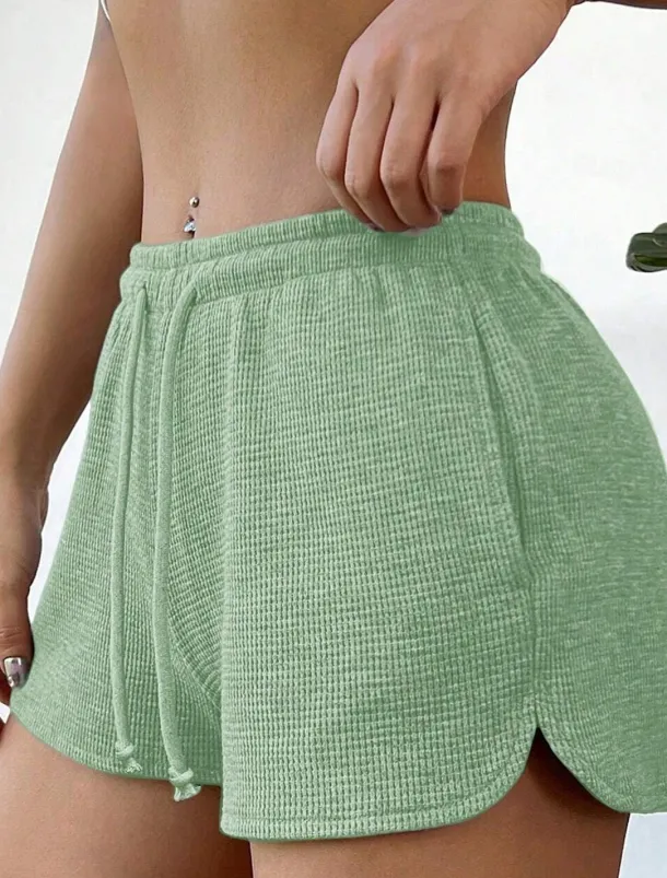 Women's Sweatpants Chinos Shorts Vacation Vintage Fashion Short High Waist Plain Pocket Elastic Waistband Comfy Soft Comfortable Micro-elastic Outdoor Street Sky Blue Light Grey Light Green Summer
