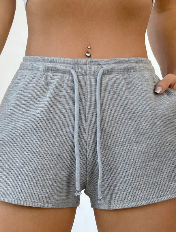 Women's Sweatpants Chinos Shorts Vacation Vintage Fashion Short High Waist Plain Pocket Elastic Waistband Comfy Soft Comfortable Micro-elastic Outdoor Street Sky Blue Light Grey Light Green Summer