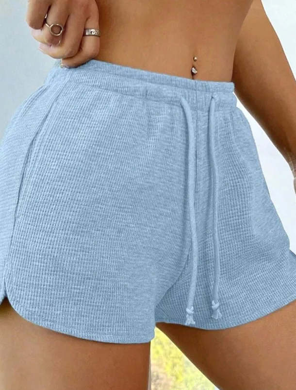 Women's Sweatpants Chinos Shorts Vacation Vintage Fashion Short High Waist Plain Pocket Elastic Waistband Comfy Soft Comfortable Micro-elastic Outdoor Street Sky Blue Light Grey Light Green Summer