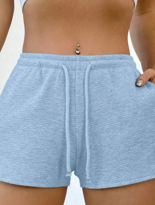 Women's Sweatpants Chinos Shorts Vacation Vintage Fashion Short High Waist Plain Pocket Elastic Waistband Comfy Soft Comfortable Micro-elastic Outdoor Street Sky Blue Light Grey Light Green Summer