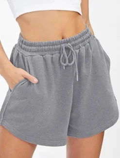 Women's Sweatpants Chinos Shorts Fashion Streetwear Casual Full Length High Waist Plain Pocket Elastic Waistband Comfy Soft Comfortable Micro-elastic Outdoor Street Light Gray Black White Pink Summer