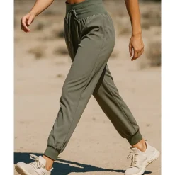 Women's Sweatpants tracksuit bottoms Drawstring Bottoms Outdoor Sports & Outdoor Casual Elastic Tennis Golf Running Regular Fit Sportswear Activewear Solid Colored Black Green Khaki