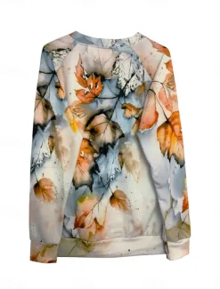 Women's Sweatshirt Graphic Street Dailywear Print Casual Crew Neck Long Sleeve Micro-elastic Fall Winter Comfrt Breathable Soft Fabric