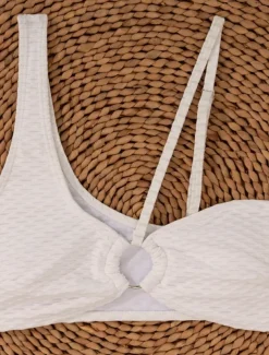 Women's Swimwear Bikini 2 Piece Cheeky Swimsuit Backless Cut Out Slim Vacation Beach Wear Solid Color Halter Neck Sleeveless Bathing Suits