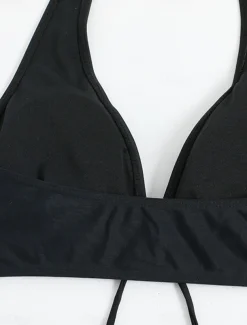 Women's Swimwear Bikini 2 Piece Boy Leg Swimsuit Backless High Waist Slim Vacation Beach Wear Graphic Halter Neck Sleeveless Bathing Suits