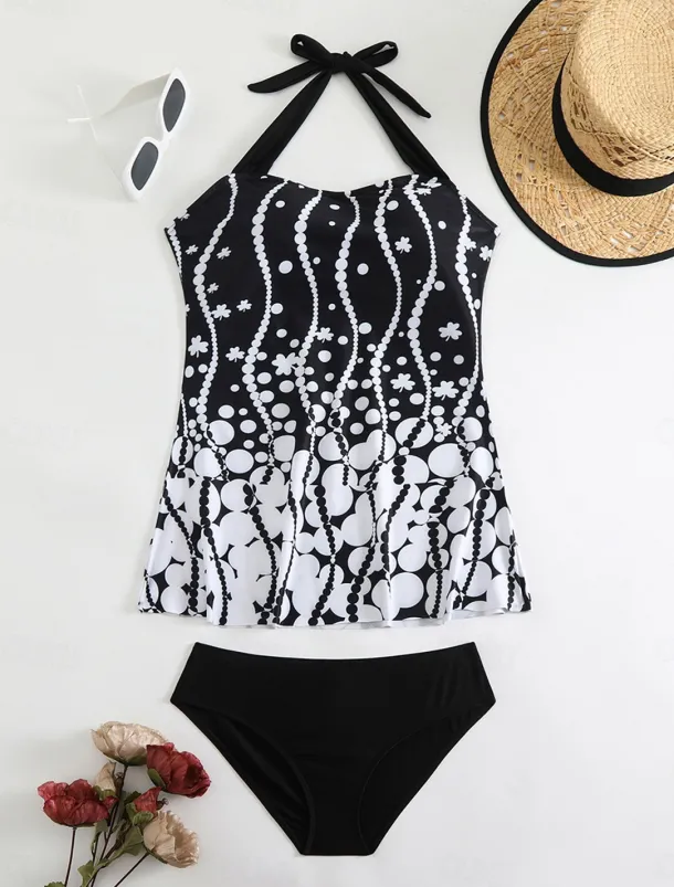 Women's Swimwear Bikini 2 Piece Cheeky Swimsuit Backless Slim Vacation Beach Wear Camo U Neck Sleeveless Bathing Suits