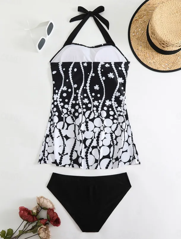 Women's Swimwear Bikini 2 Piece Cheeky Swimsuit Backless Slim Vacation Beach Wear Camo U Neck Sleeveless Bathing Suits