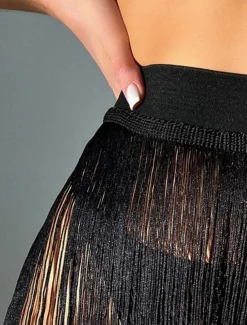 Women's Swimwear Cover Up Swimsuit Fringe Vacation Beach Wear Solid Color Sleeveless Bathing Suits