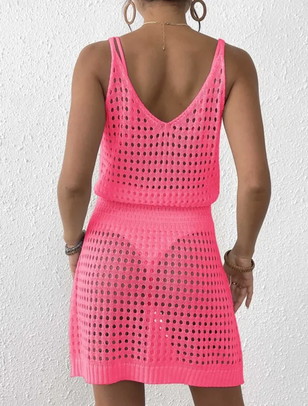 Women's Swimwear Cover Up Swim Dress Swimsuit Cut Out Vacation Beach Wear Solid Color V Neck Long Sleeve Bathing Suits