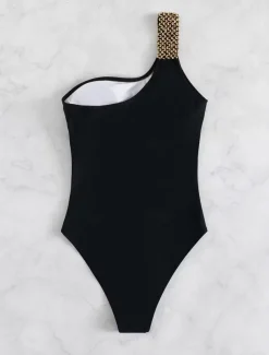 Women's Swimwear One Piece Swimsuit Solid Colour Stylish Beach Wear Bathing Suits
