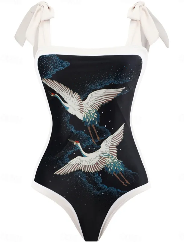 Women's Swimwear One Piece 2 Piece Swimsuit Backless Tummy Control High Waist Slim Vacation Beach Wear Floral Sleeveless Bathing Suits