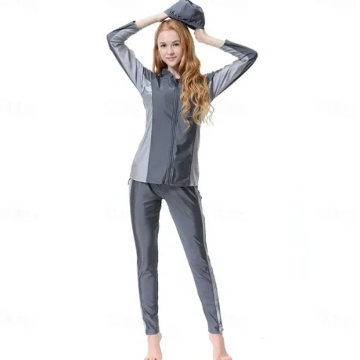 Women's Swimwear Swimsuits Religious Saudi Arabic Arabian Muslim Ramadan Adults Top Pants Headpiece