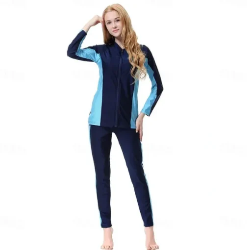 Women's Swimwear Swimsuits Religious Saudi Arabic Arabian Muslim Ramadan Adults Top Pants Headpiece