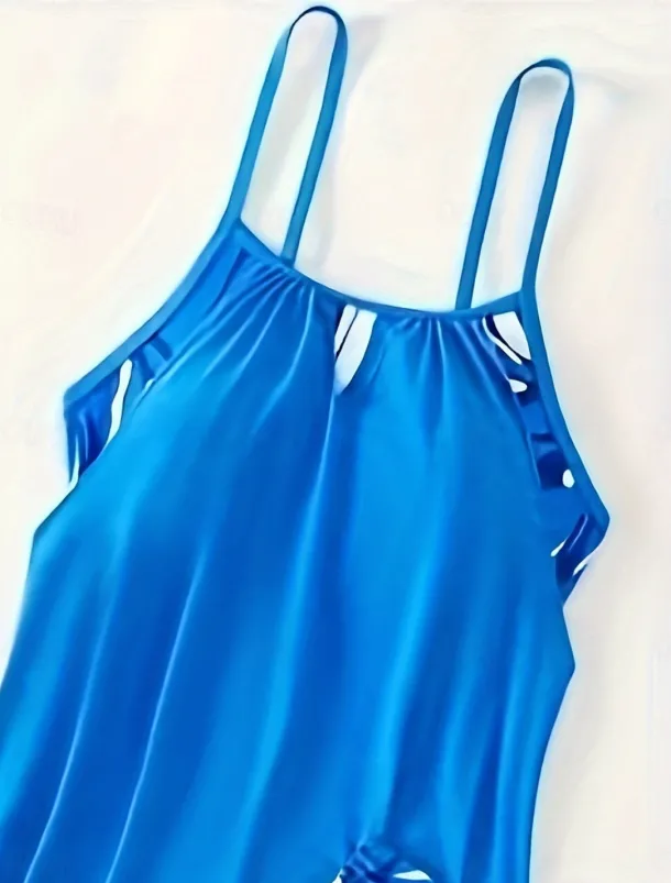 Women's Swimwear Tankini 2 Piece Boy Leg Swimsuit Backless High Waist Vacation Beach Wear Color Block Round Neck Sleeveless Bathing Suits