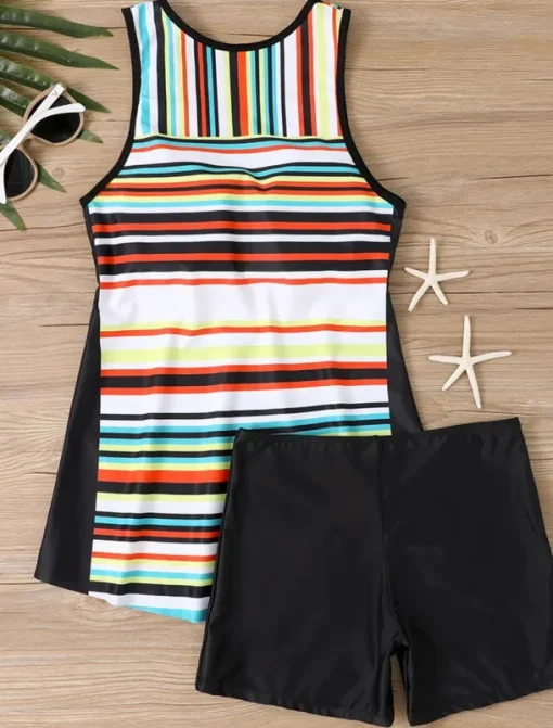 Women's Swimwear Tankini Swimsuit Vacation Tropical Paisley Strapless Bathing Suits