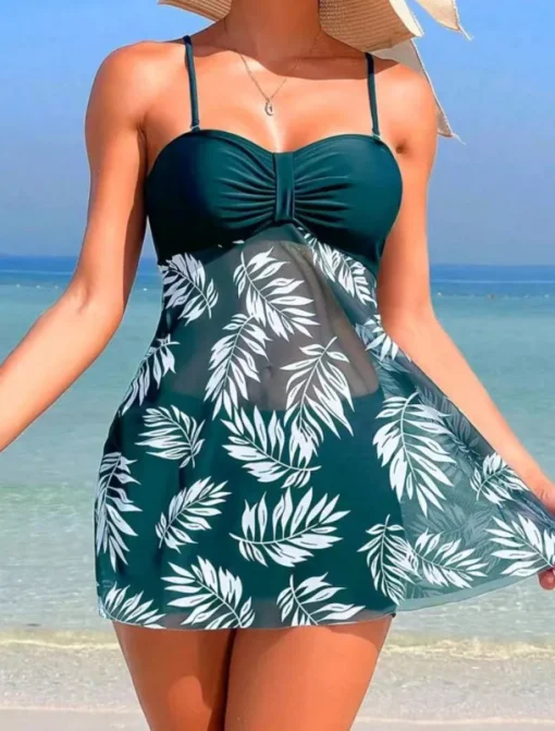 Women's Swimwear Tankini Swimsuit Vacation Tropical Floral Sleeveless Bathing Suits