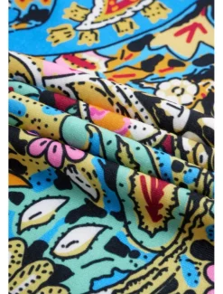 Women's T Shirt Boho Blouse Paisley Print V-Neck Short Sleeve Casual Loose Fit Multicolor Lightweight Summer Top