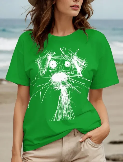 Women's T Shirt Graphic Animal Dog Vintage Stylish Classic Short Sleeve Crew Neck Round Neck Regular Tops Daily Weekend Print Black White Red Blue Purple Summer Spring