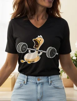 Women's T Shirt Graphic Animal Vintage Stylish Classic Short Sleeve V Neck Regular Tops Daily Print Black White Red Blue Purple Summer Spring