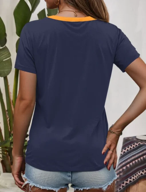 Women's T Shirt Graphic Letter Casual Short Sleeve Round Neck Regular Tops Daily Weekend Print Black Royal Blue Blue Green Summer Spring