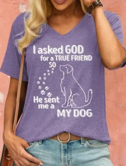 Women's T Shirt Retired Graphic Letter Vintage Stylish Classic Short Sleeve V Neck Regular Tops Daily Weekend Print Black Blue Purple Orange Green Summer Spring GOD