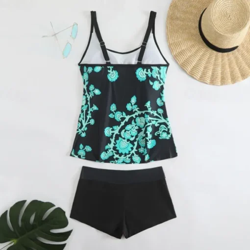 Women's Tankini Two Piece Swimsuit Racerback Swimwear Swimwear Sky Blue Purple Breathable Quick Dry Lightweight Sleeveless - Swimming Surfing Beach Summer Spring