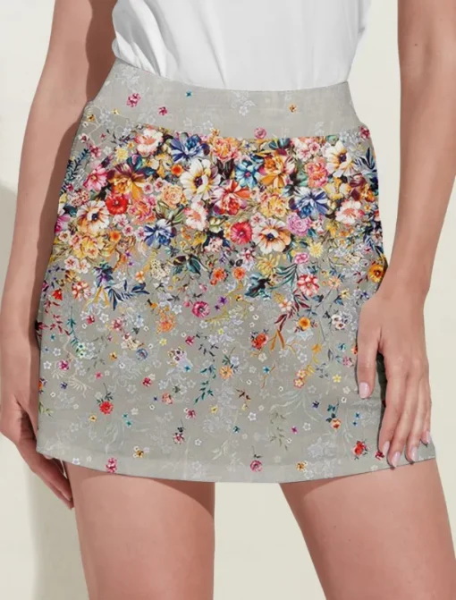 Women's Tennis Skirts Golf Skirts 16inch Pickleball Grey Bottoms Floral Ladies Golf Attire Clothes Outfits Wear Apparel