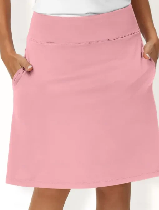 Women's Tennis Skirts Golf Skirts 19inch Pickleball Dark Pink Black White Sun Protection Tennis Clothing Ladies Golf Attire Clothes Outfits Wear Apparel