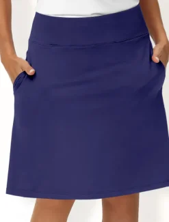 Women's Tennis Skirts Golf Skirts 19inch Pickleball Dark Pink Black White Sun Protection Tennis Clothing Ladies Golf Attire Clothes Outfits Wear Apparel