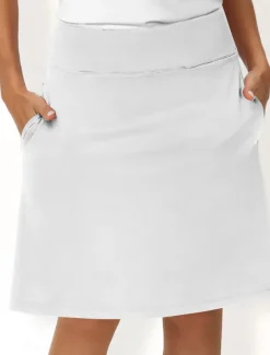 Women's Tennis Skirts Golf Skirts 19inch Pickleball Dark Pink Black White Sun Protection Tennis Clothing Ladies Golf Attire Clothes Outfits Wear Apparel