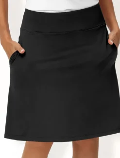 Women's Tennis Skirts Golf Skirts 19inch Pickleball Dark Pink Black White Sun Protection Tennis Clothing Ladies Golf Attire Clothes Outfits Wear Apparel