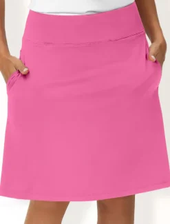 Women's Tennis Skirts Golf Skirts 19inch Pickleball Dark Pink Black White Sun Protection Tennis Clothing Ladies Golf Attire Clothes Outfits Wear Apparel
