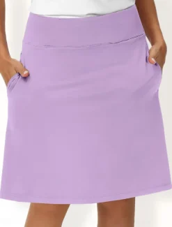 Women's Tennis Skirts Golf Skirts 19inch Pickleball Dark Pink Black White Sun Protection Tennis Clothing Ladies Golf Attire Clothes Outfits Wear Apparel