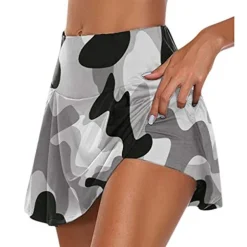 Women's Tennis Skirts Golf Skirts Yoga Shorts Sun Protection High Waist Yoga Fitness Skort Bottoms Camo / Camouflage Pink Red Blue Spandex Summer Sports Activewear Stretchy Slim
