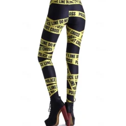 Women's Tights Leggings Black / White Green Blue Mid Waist Casual / Sporty Athleisure Weekend Yoga Print Stretchy Ankle-Length Comfort Galaxy One-Size / Skinny